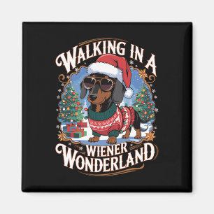 Dackel Weihnachtsmannmütze Weihnachtskostüm Hund L Magnet