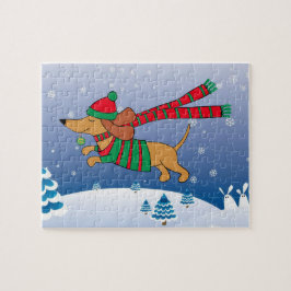Dackel Weihnachtspuzzle Puzzle