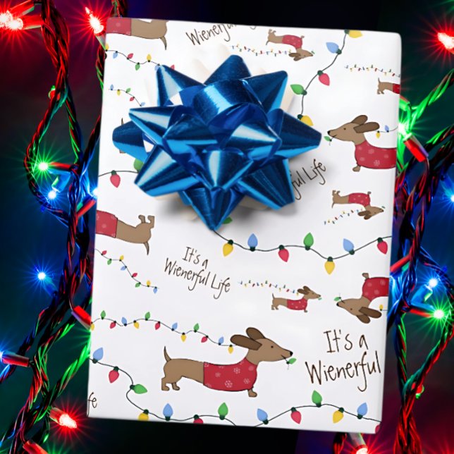 Dackel Weihnachtswrapping Papier Varieté Set (It's a wienerful life sausage dog themed gift wrapping paper)