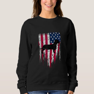 Dackel Weiner American USA Flag 4. Juli Sweatshirt