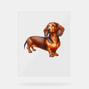 Dackel - Weiner Dog Aquarellmalerei Acrylschild