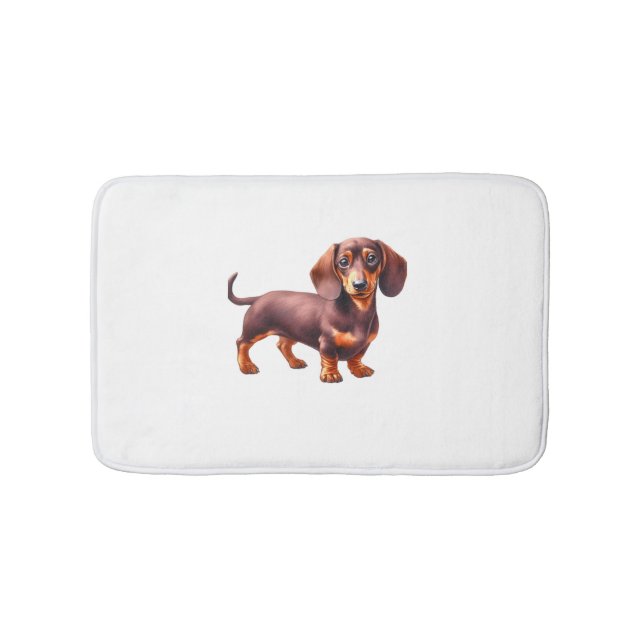 Dackel - Weiner Dog Aquarellmalerei Badematte (Vorderseite)