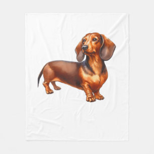 Dackel - Weiner Dog Aquarellmalerei Fleecedecke