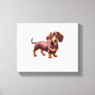 Dackel - Weiner Dog Aquarellmalerei Leinwanddruck
