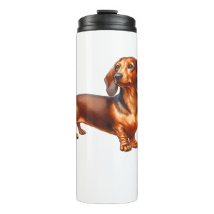 Dackel - Weiner Dog Aquarellmalerei Thermosbecher