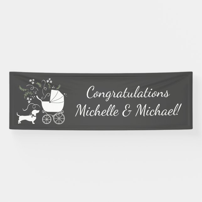 Dackel Weiner Dog Baby Shower Gender Neutral Banner (Horizontal)