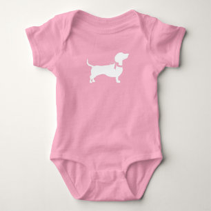 Dackel Weiner Dog Babydusche Französisches Rosa M Baby Strampler