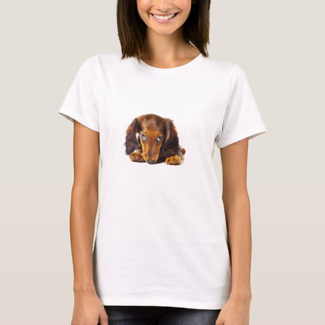 Dackel Weiner Dog Brown Animal Simple T-Shirt (Vorderseite)