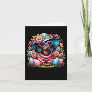 Dackel Weiner Dog Floral Eggs Ostertag Dog lo Karte