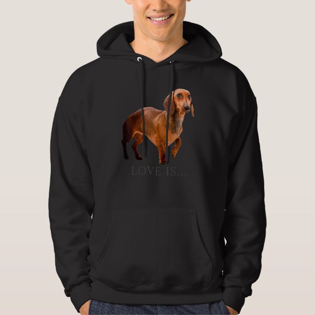 Dackel Weiner Dog Mama Vater Liebe Dackel Welpe Ni Hoodie (Vorderseite)