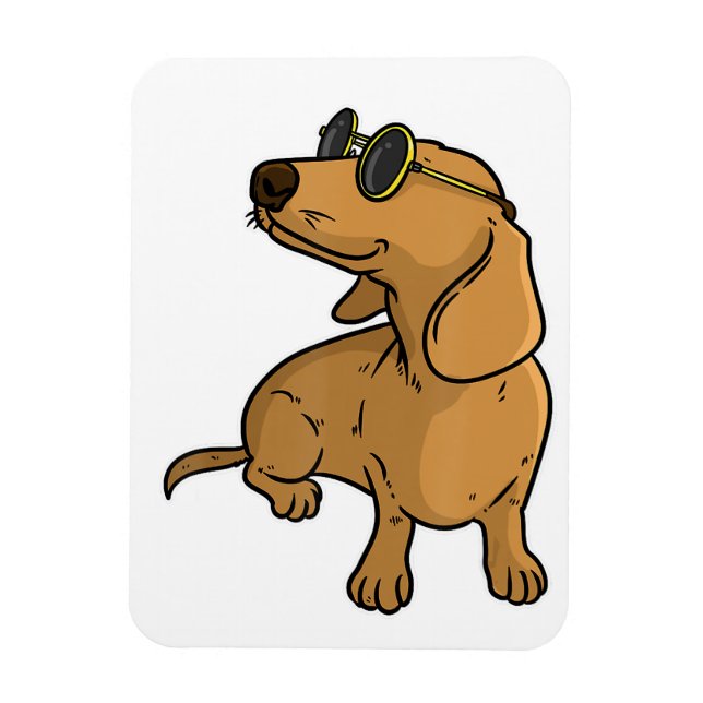 Dackel Weiner Dog Sun Glasses Magnet (Vertikal)