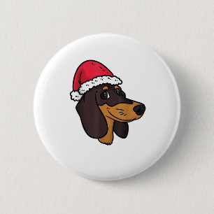 Dackel Weiner Dog Weihnachten Button