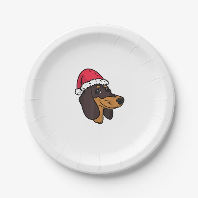Dackel Weiner Dog Weihnachten Pappteller (Vorderseite)