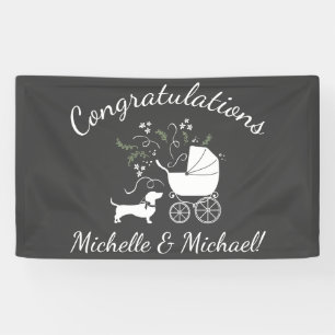 Dackel Weiner Hund Baby Duschgender Neutral Banner