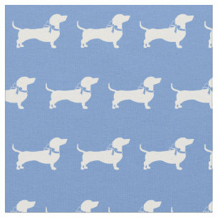 Dackel Weiner Hunde Blau Stoff