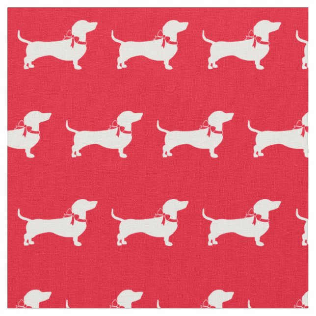 Dackel Weiner Hunde Silhouette Pet Rot Stoff (Nahaufnahme)