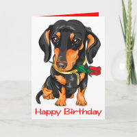 Dackel Welpe Cartoon Niedlich Hund Geburtstag
