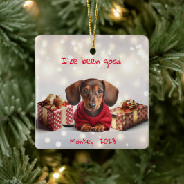 Dackel Welpe Personalisierten Baum Ornament