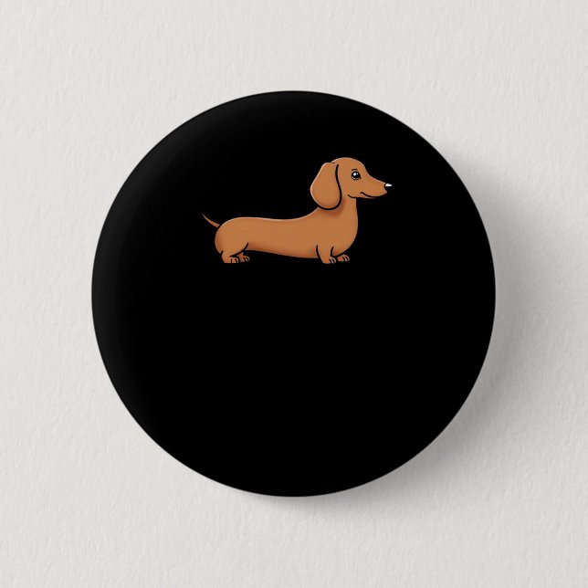 Dackel Welpenaufkleber Button (Vorderseite)
