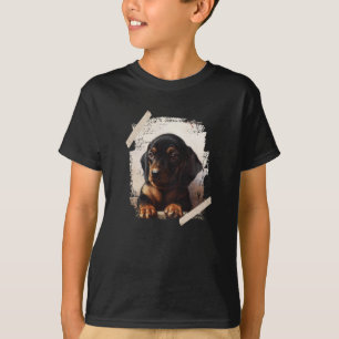 Dackel Welpenmalerei T-Shirt