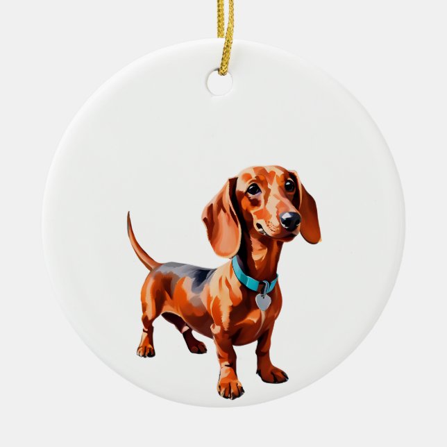 Dackel Wienerdog-Ornament-Idee Keramik Ornament (Vorne)