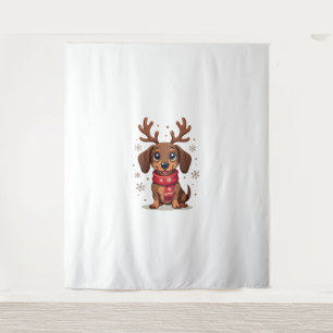 Dackel Winter Joy Wandteppich