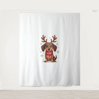 Dackel Winter Joy Wandteppich