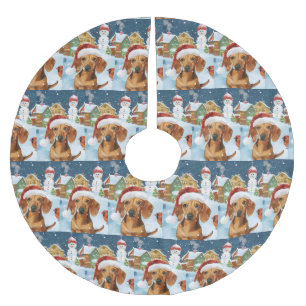 Dackel Winter Wonderland Weihnachtsfreude Polyester Weihnachtsbaumdecke