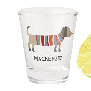 Dackel Wurst Dackel Hund Personalisiert Schnapsglas