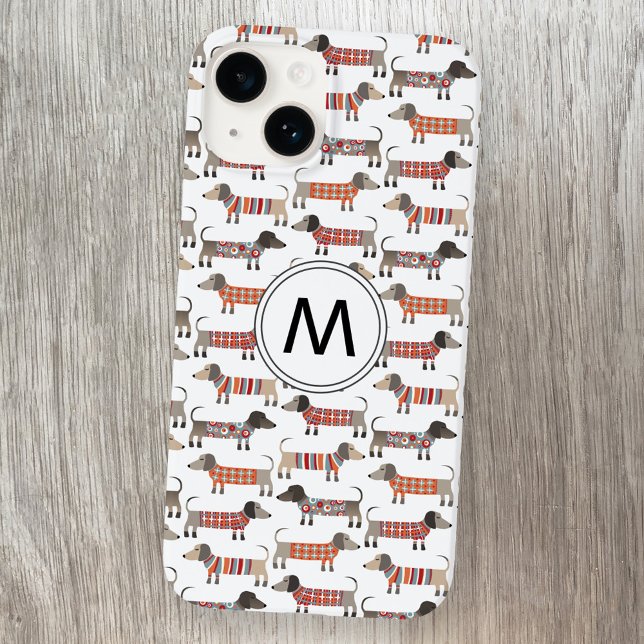 Dackel Wurst Dog Monogramm Case-Mate iPhone Hülle (Von Creator hochgeladen)