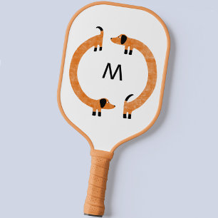 Dackel Wurst Dog Monogramm Pickleball Schläger