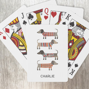 Dackel Wurst Hund Personalisiert Spielkarten
