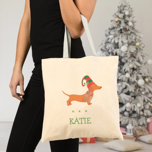 Dackel Würstchen Hund Liebesgeschenk Weihnachten Tragetasche (Dachshund sausage dog lover gift Christmas Tote Bag
)