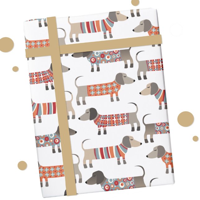 Dackel Wursthund Geschenkpapier (Dachshund Wiener Sausage Dog fun gift wrap paper roll)