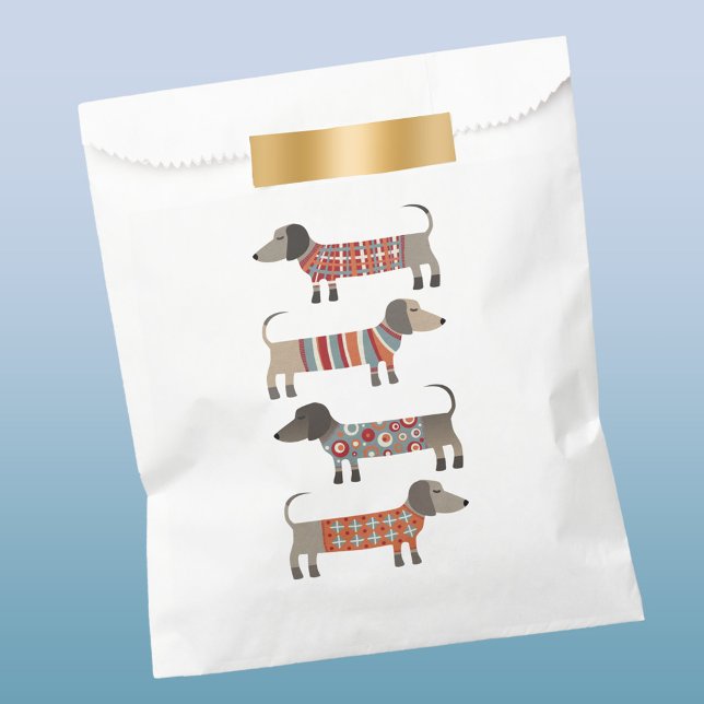 Dackel Wursthund Geschenktütchen (Dachshund Wiener Sausage Dog fun favor bag)