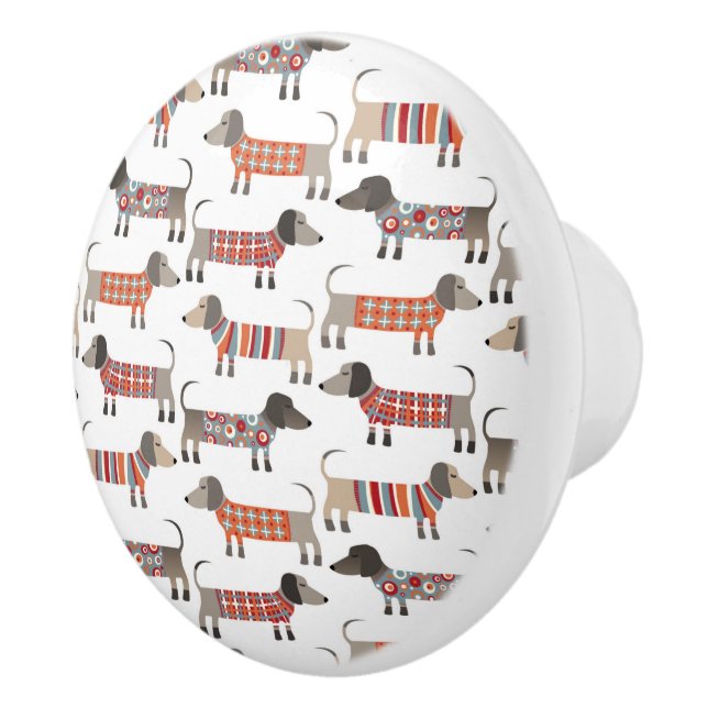 Dackel Wursthund Keramikknauf (Rechts)