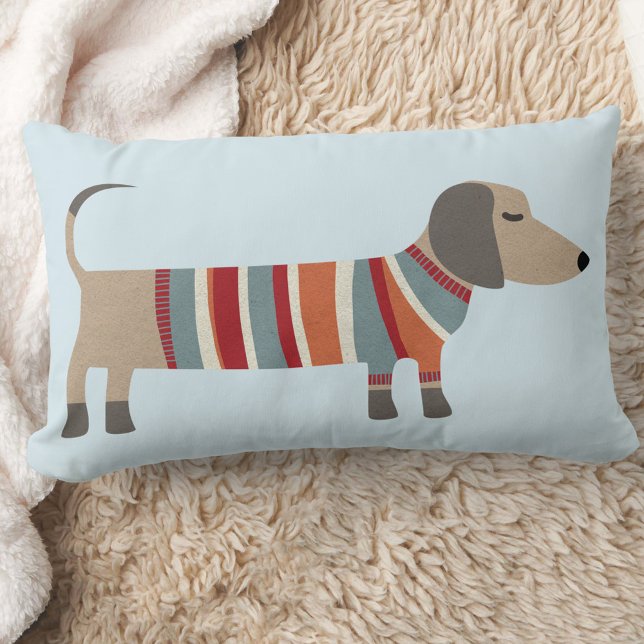 Dackel Wursthund Lendenkissen (Fun Dachshund Wiener Sausage Dog lumbar pillow)