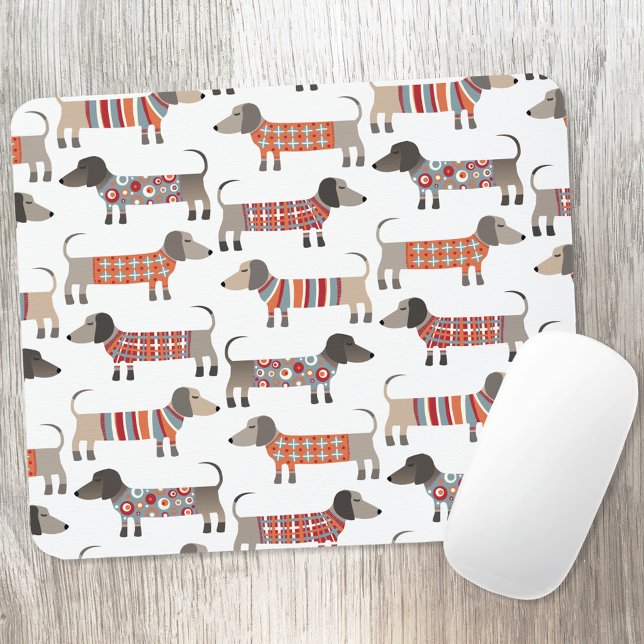 Dackel Wursthund Mousepad (Dachshund Wiener Sausage Dog fun  art mousemat)