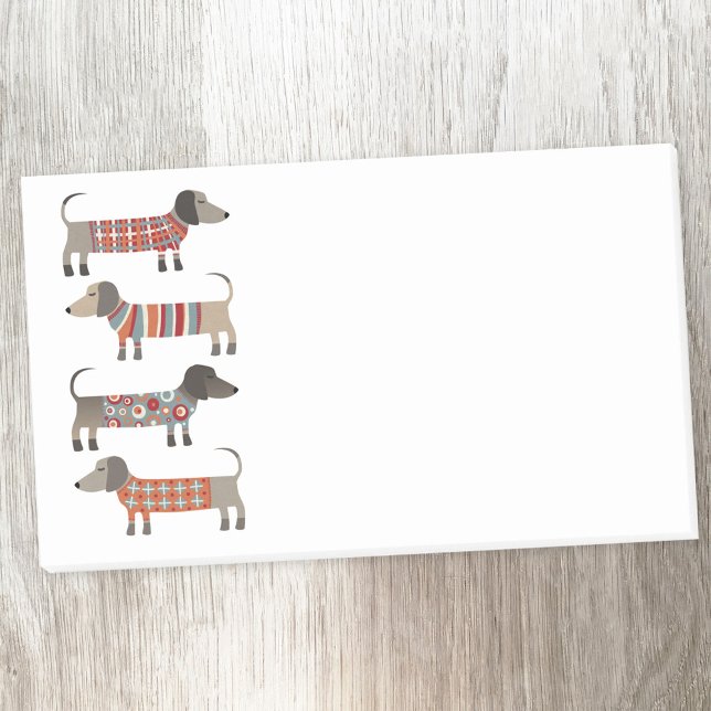 Dackel Wursthund Post-it Klebezettel (Dachshund Sausage Wiener Dog fun post-it notes)