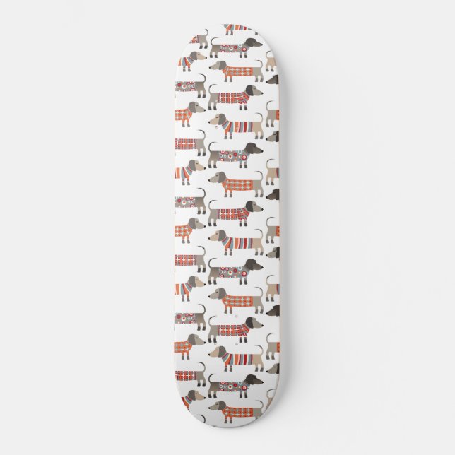 Dackel Wursthund Skateboard (Vorderseite)