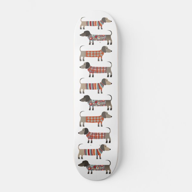 Dackel Wursthund Skateboard (Vorderseite)