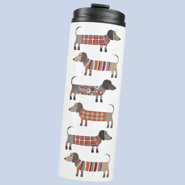 Dackel Wursthund Thermosbecher (Dachshund Wiener Sausage Dog fun thermal tumbler)