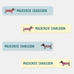 Dackel Wurstname Etiketten