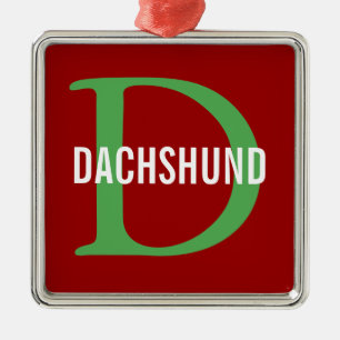 Dackel-Zucht-Monogramm-Entwurf Ornament Aus Metall