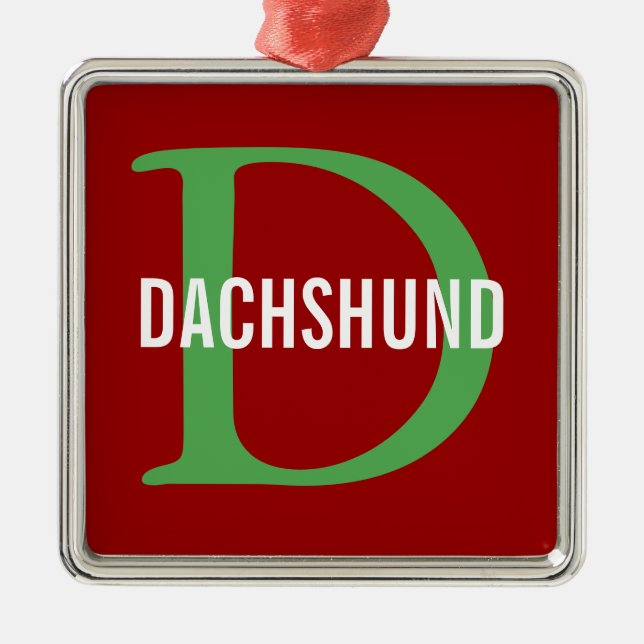 Dackel-Zucht-Monogramm-Entwurf Ornament Aus Metall (Vorne)