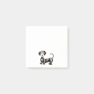 Dackel-Zuckerschädel Post-it Klebezettel