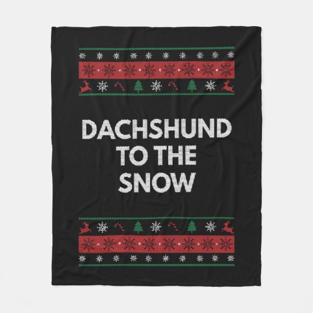 Dackel zum Schnee Weihnachtshund Lover Xmas Hausti Fleecedecke (Vorderseite)