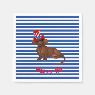 Dackel zum Unabhängigkeitstag Napkins Serviette