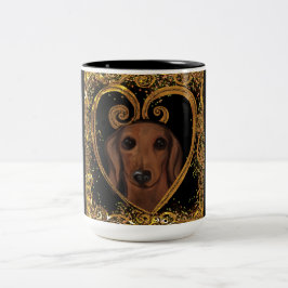 DACKEL ZWEIFARBIGE TASSE