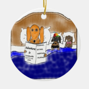 Dackelbedtime-Geschichte Keramikornament